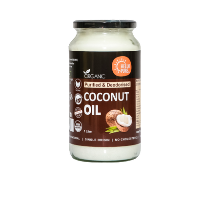Hello Pure Organic Purified & Deodorised Coconut Oil 1L